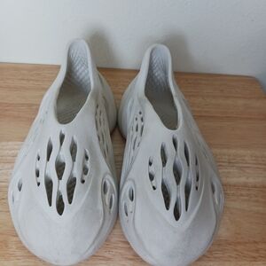 adidas Light Gray Ventilated Foam Slide Mules